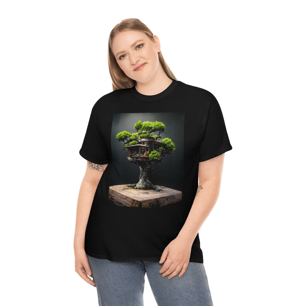 bonsai_oak_tree_treehouse_highly_detailed_octane_render - Unisex Heavy Cotton Tee