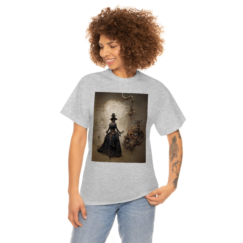 a_blueprint_of_a_steampunk_witch_concept_art - Unisex Heavy Cotton Tee