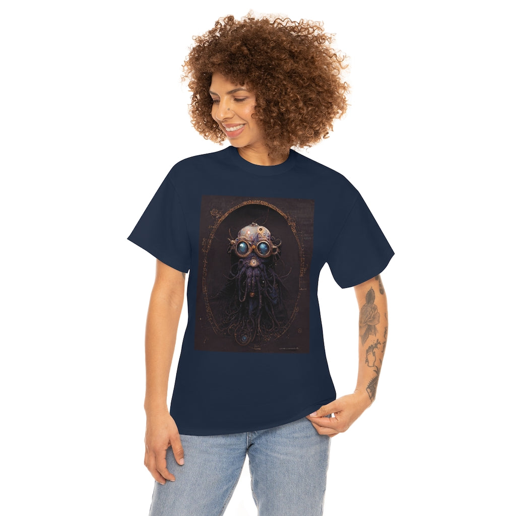 a_blueprint_of_a_steampunk_mind_flayer_concept_art- Unisex Heavy Cotton Tee