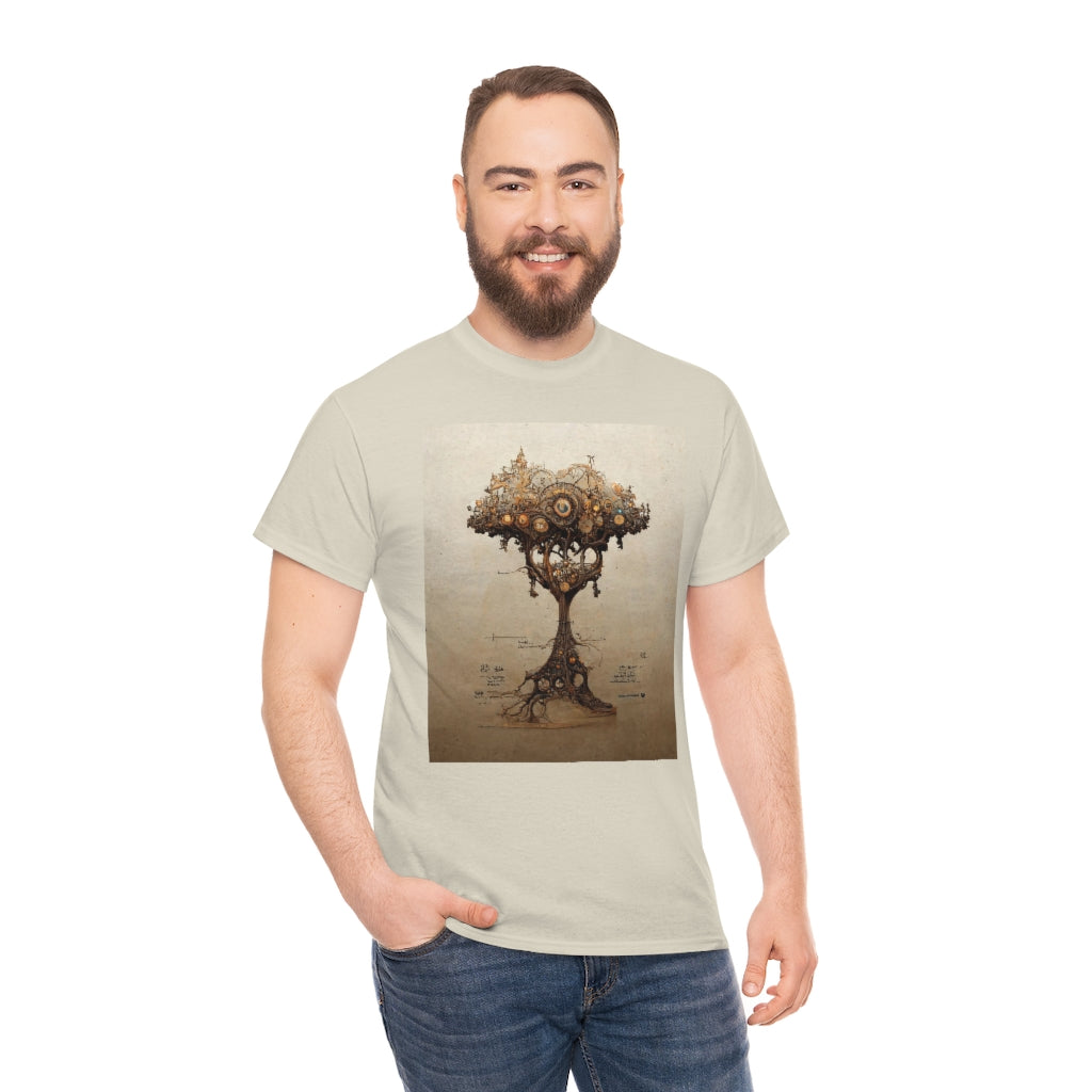 a_blueprint_of_a_steampunk_tree_concept_art - Unisex Heavy Cotton Tee