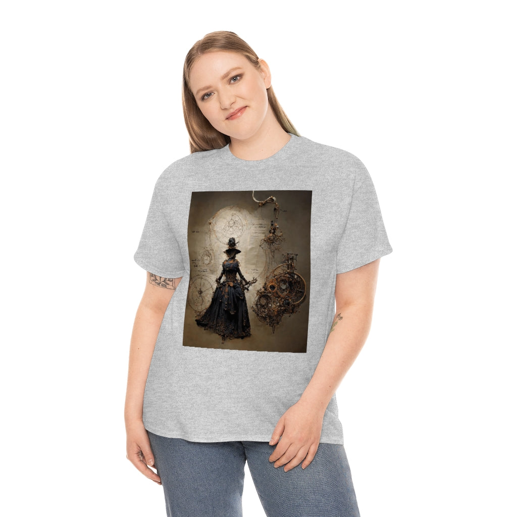 a_blueprint_of_a_steampunk_witch_concept_art - Unisex Heavy Cotton Tee