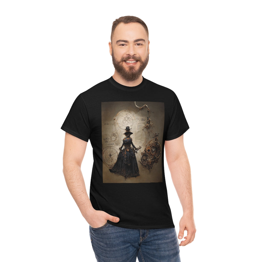 a_blueprint_of_a_steampunk_witch_concept_art - Unisex Heavy Cotton Tee