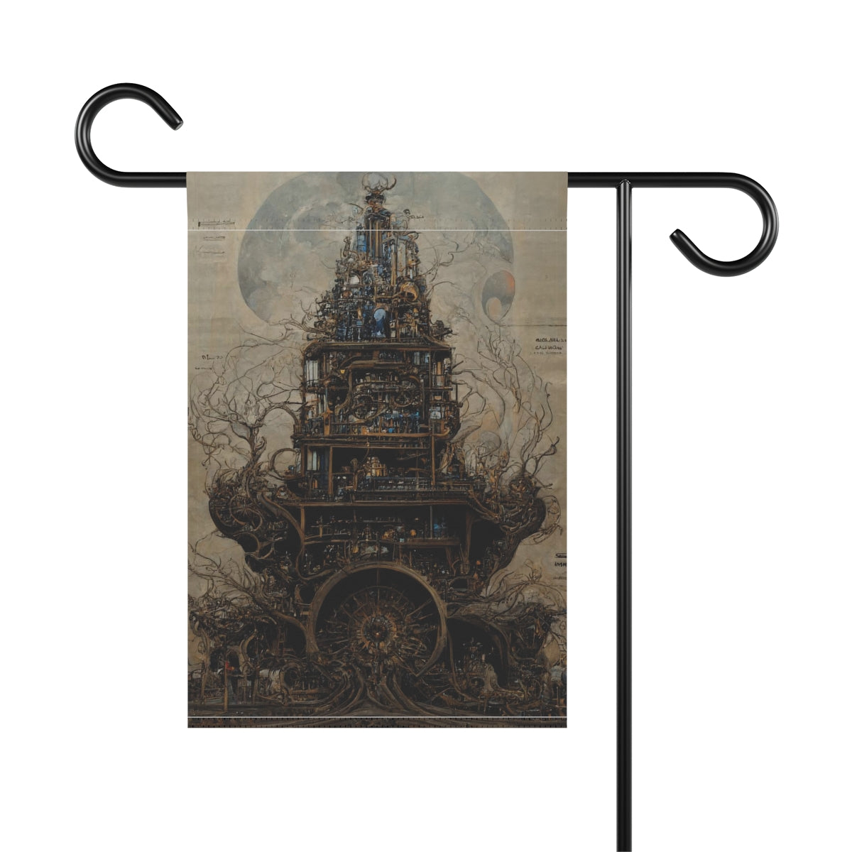 a full page concept design of burning man, steampunk blueprint, intricate details, ink on darkblue noir paper, scientific, Highly detailed labeled, poster