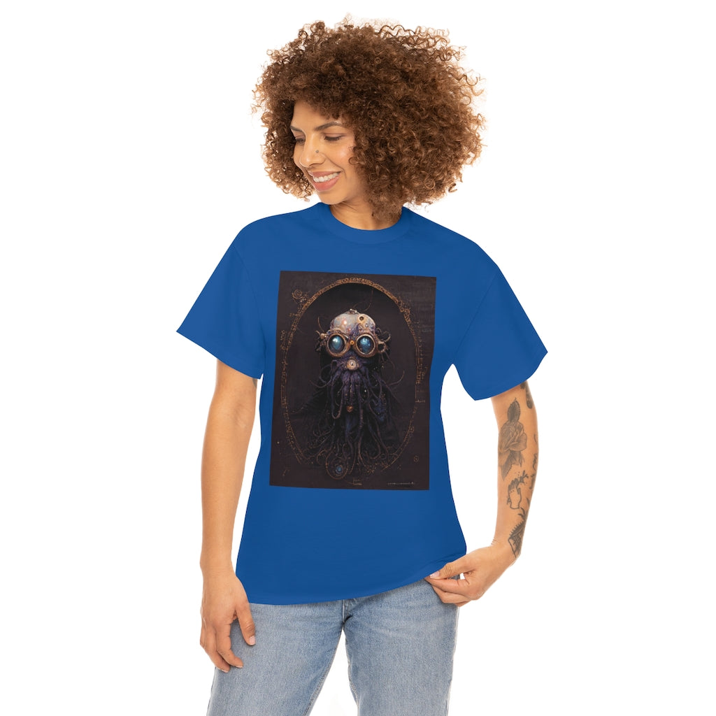 a_blueprint_of_a_steampunk_mind_flayer_concept_art- Unisex Heavy Cotton Tee