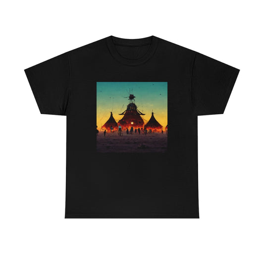 burning_man_festival_in_the_style_of_studio_ghibli - Unisex Heavy Cotton Tee