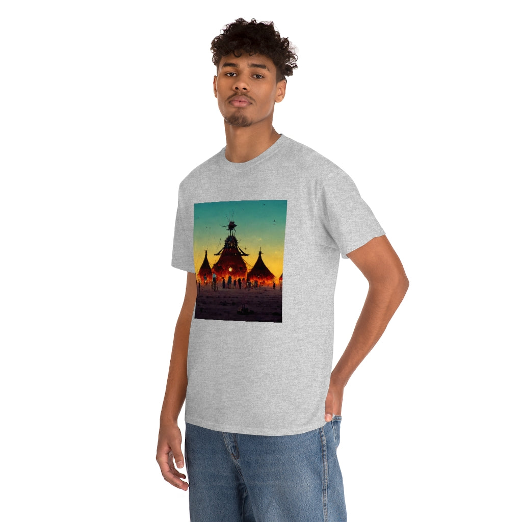 burning_man_festival_in_the_style_of_studio_ghibli - Unisex Heavy Cotton Tee