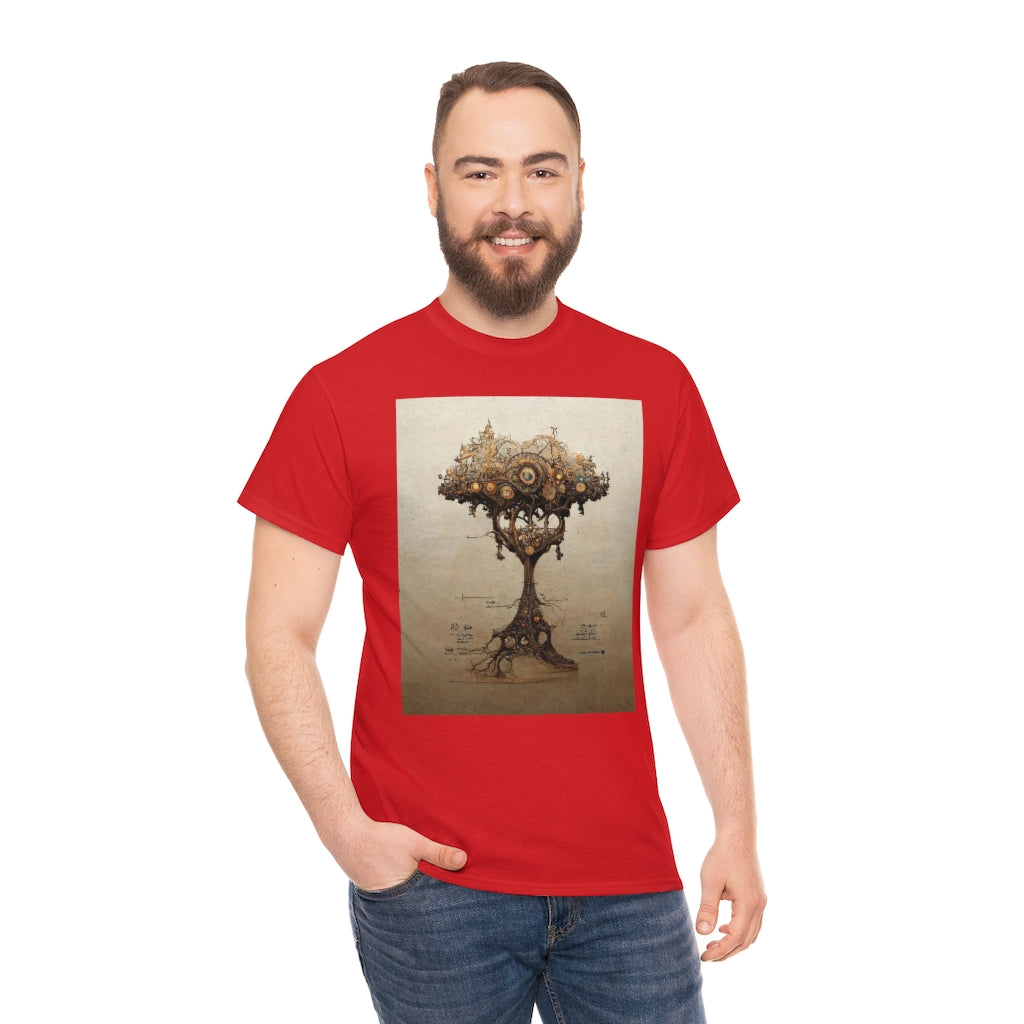 a_blueprint_of_a_steampunk_tree_concept_art - Unisex Heavy Cotton Tee