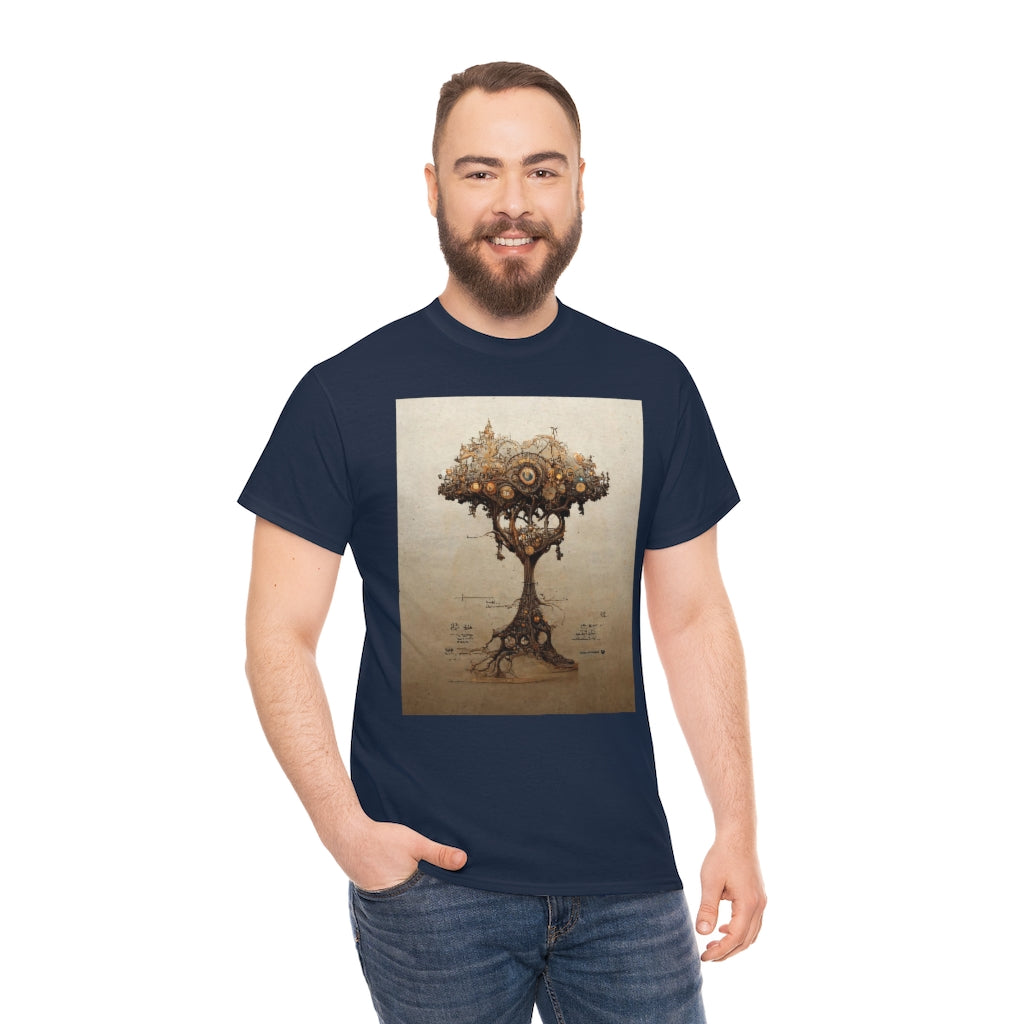 a_blueprint_of_a_steampunk_tree_concept_art - Unisex Heavy Cotton Tee