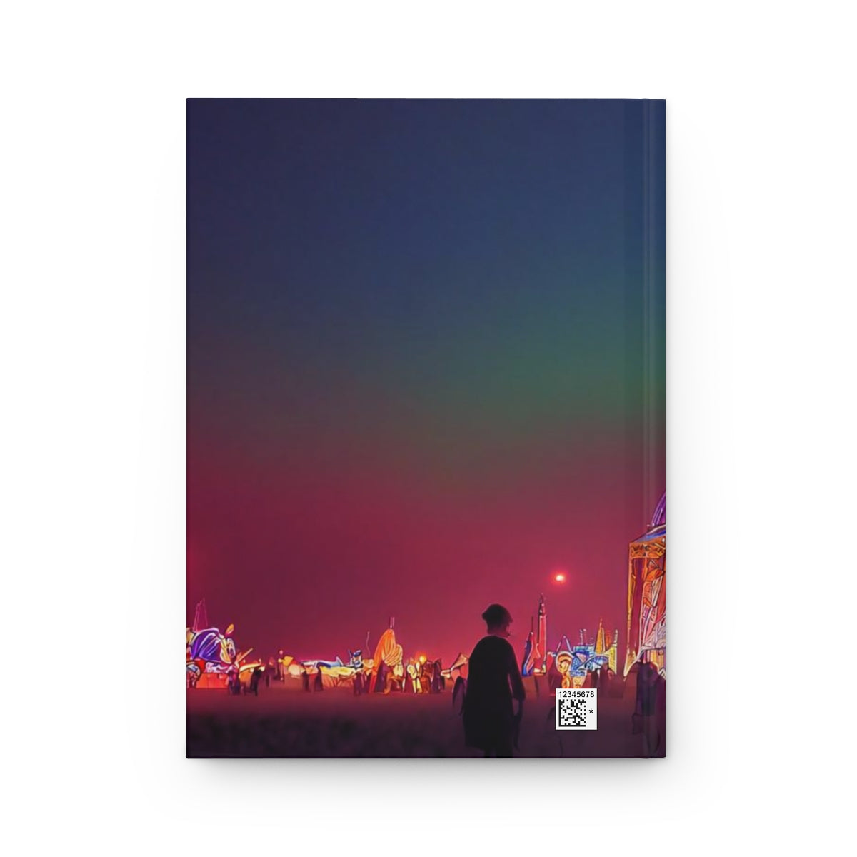 stained glass cathedral at burning man at night - Hardcover Journal Matte