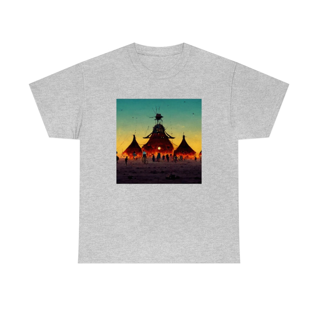 burning_man_festival_in_the_style_of_studio_ghibli - Unisex Heavy Cotton Tee