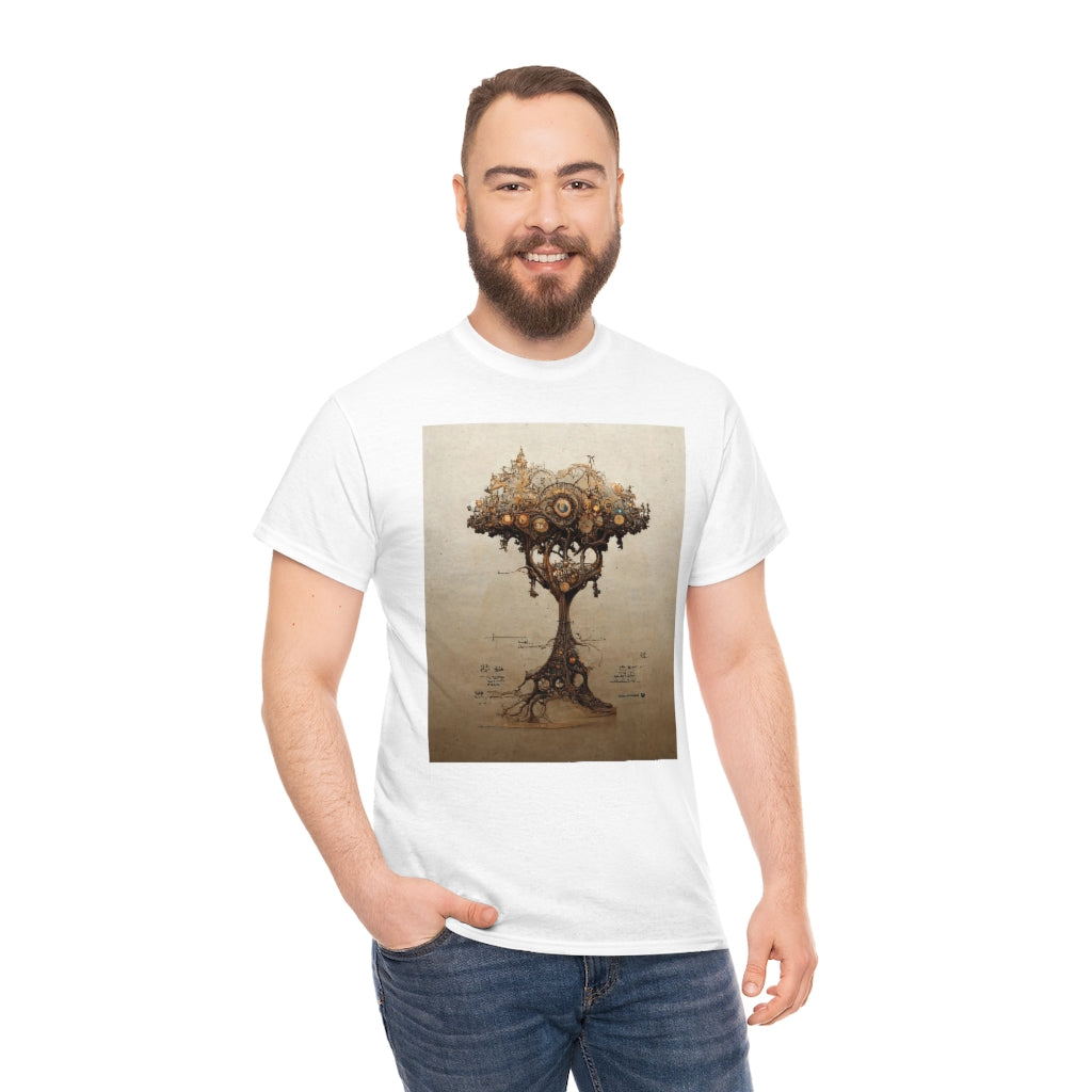 a_blueprint_of_a_steampunk_tree_concept_art - Unisex Heavy Cotton Tee