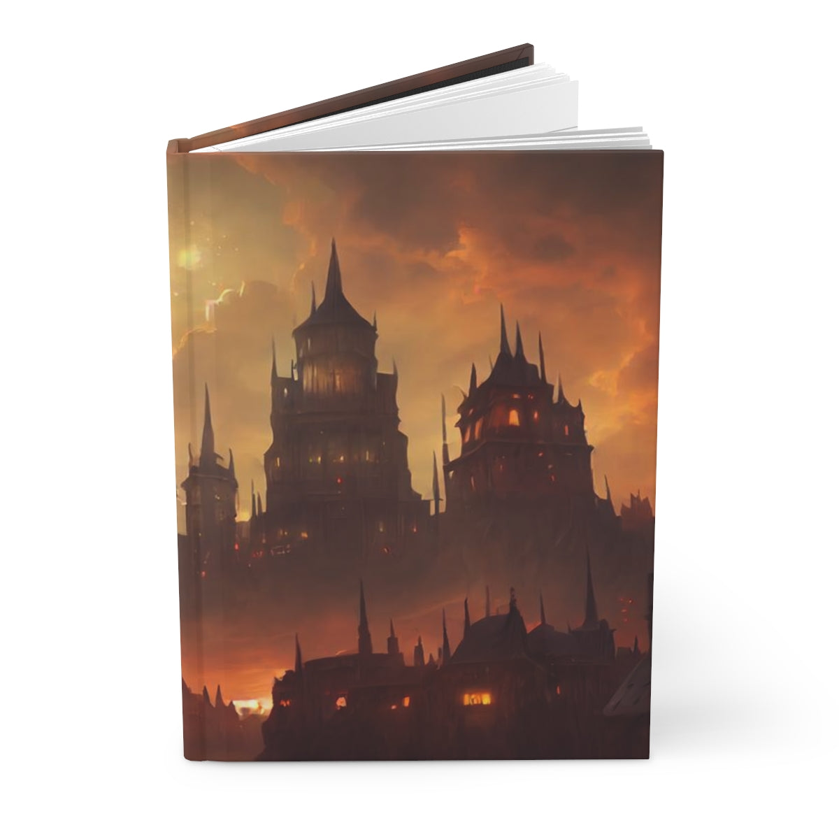 postcard of the city of Waterdeep, dnd, faerun, adventure, epic composition and lighting, fantasy concept art - Hardcover Journal Matte