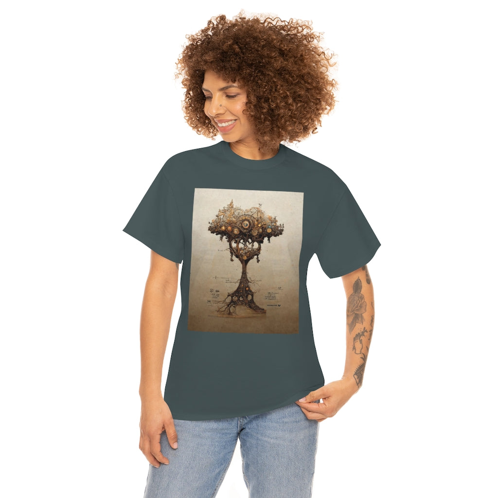 a_blueprint_of_a_steampunk_tree_concept_art - Unisex Heavy Cotton Tee