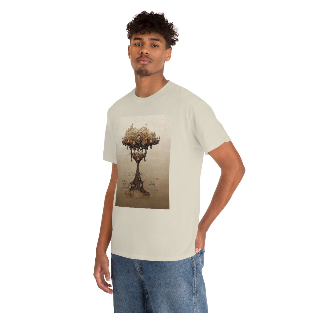 a_blueprint_of_a_steampunk_tree_concept_art - Unisex Heavy Cotton Tee