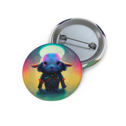 Cute D&D Lamb Knight - Pin Buttons