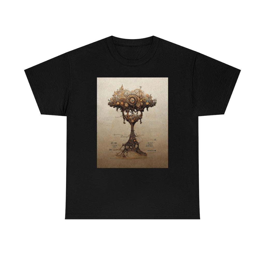 a_blueprint_of_a_steampunk_tree_concept_art - Unisex Heavy Cotton Tee