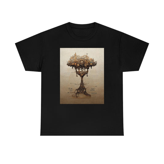 a_blueprint_of_a_steampunk_tree_concept_art - Unisex Heavy Cotton Tee