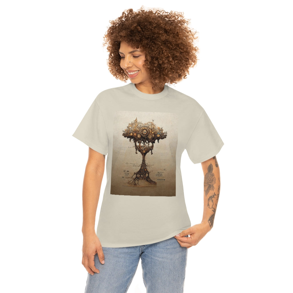 a_blueprint_of_a_steampunk_tree_concept_art - Unisex Heavy Cotton Tee