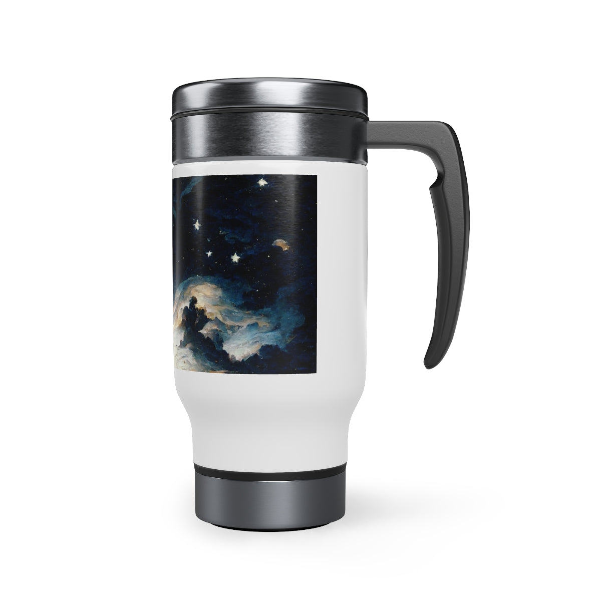 Stainless Steel Travel Mug with Handle, 14oz - the night sky, by Michelangelo