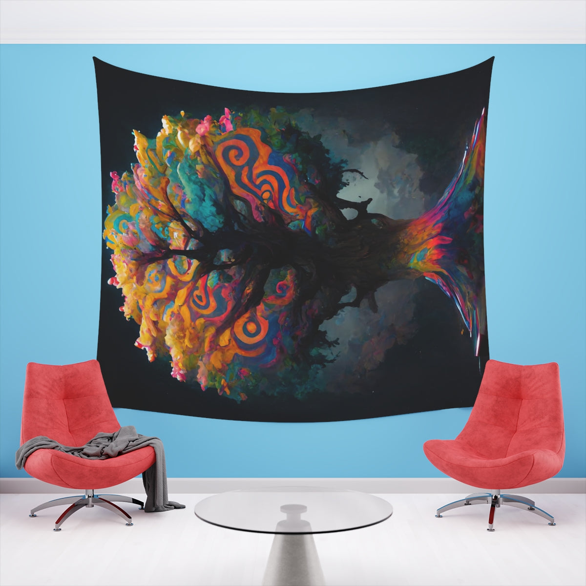 psychedelic tree - Indoor Wall Tapestries