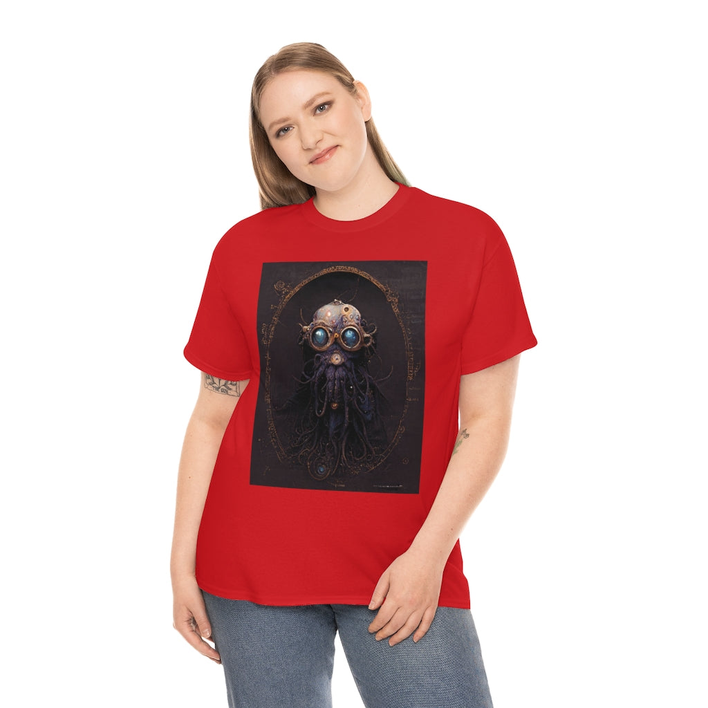 a_blueprint_of_a_steampunk_mind_flayer_concept_art- Unisex Heavy Cotton Tee