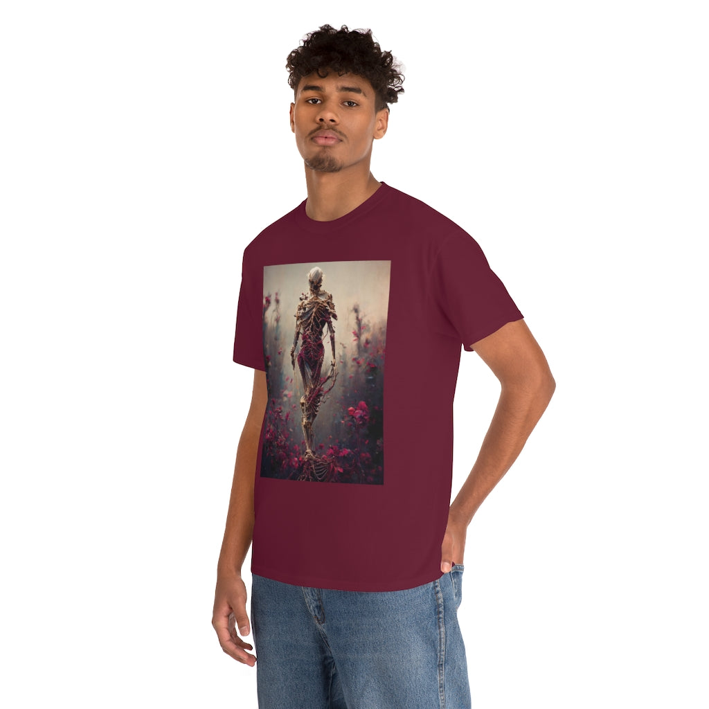 skeleton_made_of_vines_full_body - Unisex Heavy Cotton Tee