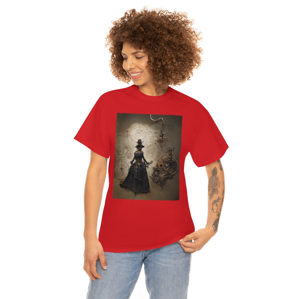 a_blueprint_of_a_steampunk_witch_concept_art - Unisex Heavy Cotton Tee