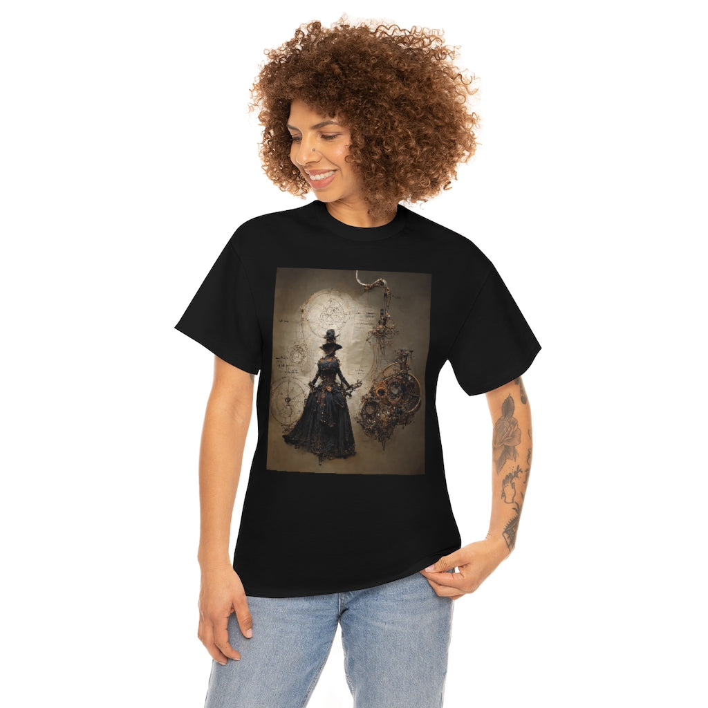 a_blueprint_of_a_steampunk_witch_concept_art - Unisex Heavy Cotton Tee