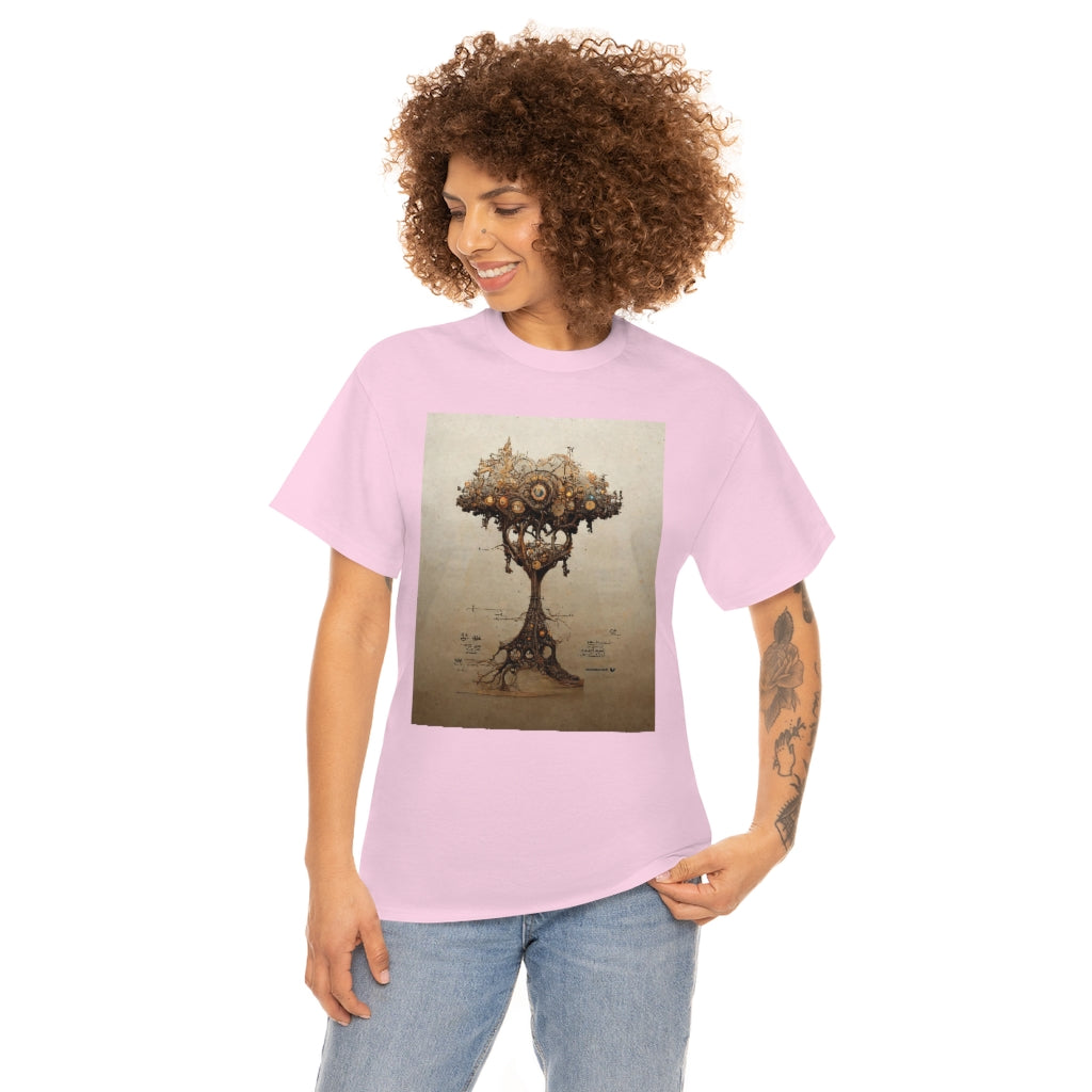 a_blueprint_of_a_steampunk_tree_concept_art - Unisex Heavy Cotton Tee