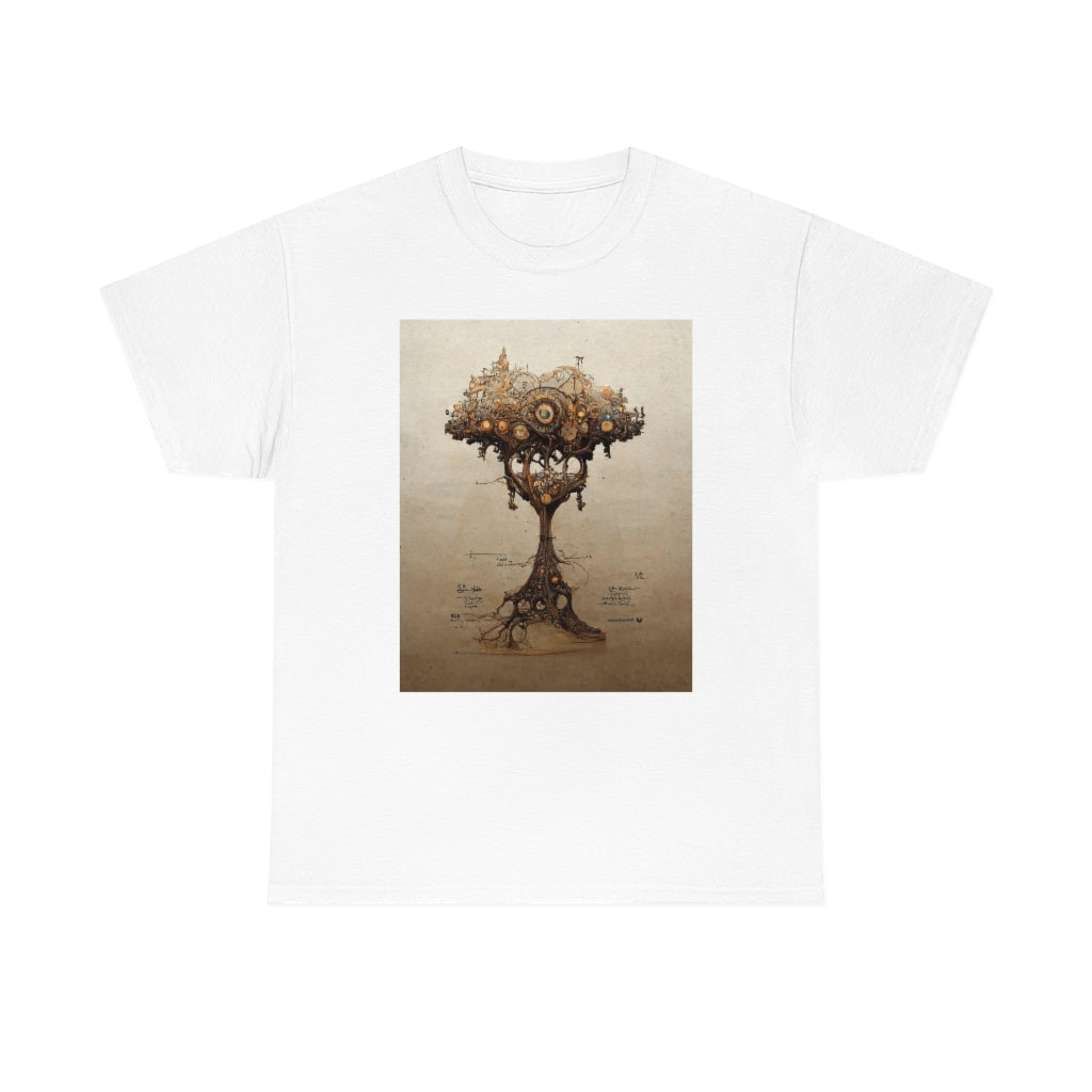 a_blueprint_of_a_steampunk_tree_concept_art - Unisex Heavy Cotton Tee