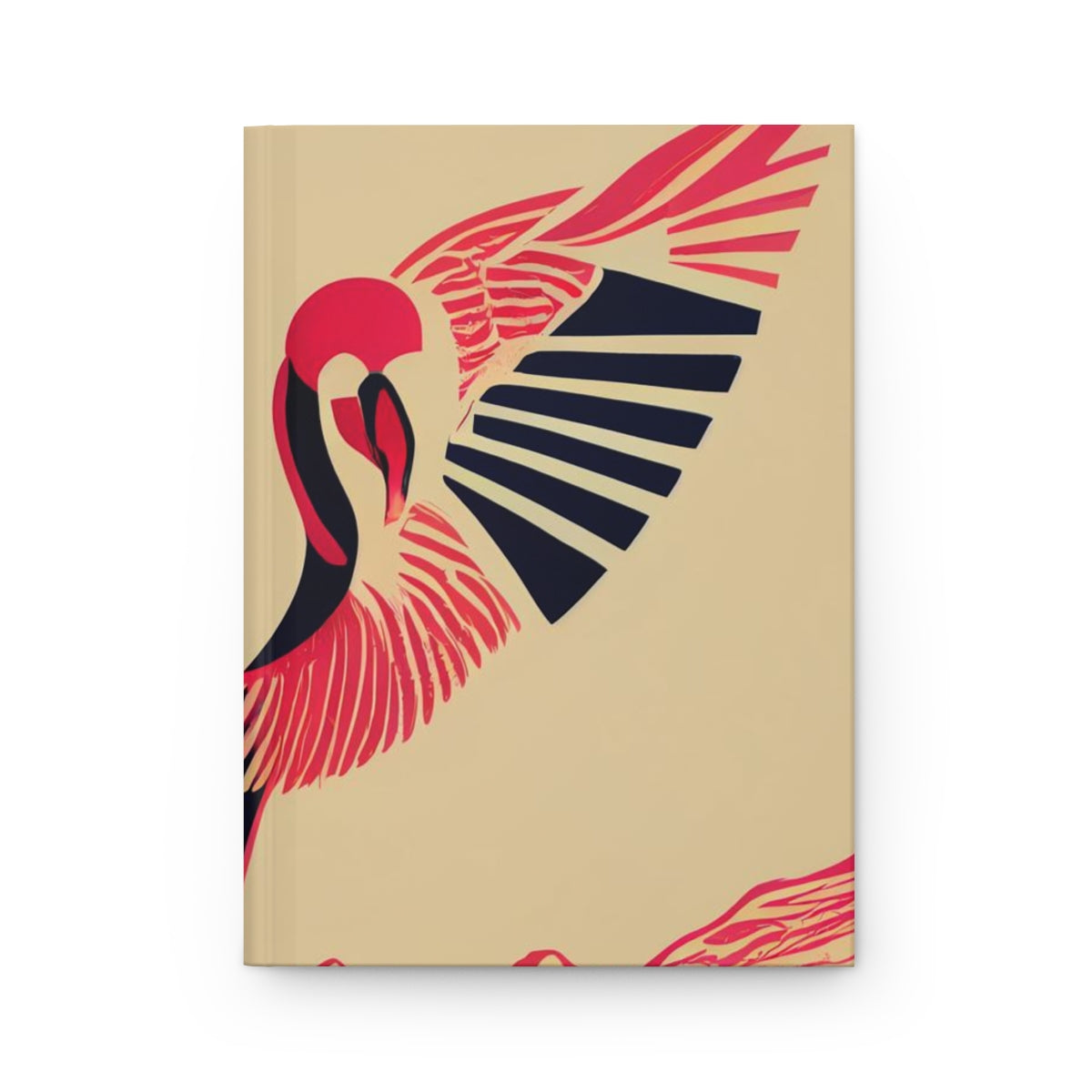 logo for a pnw flamingo club, art deco - Hardcover Journal Matte