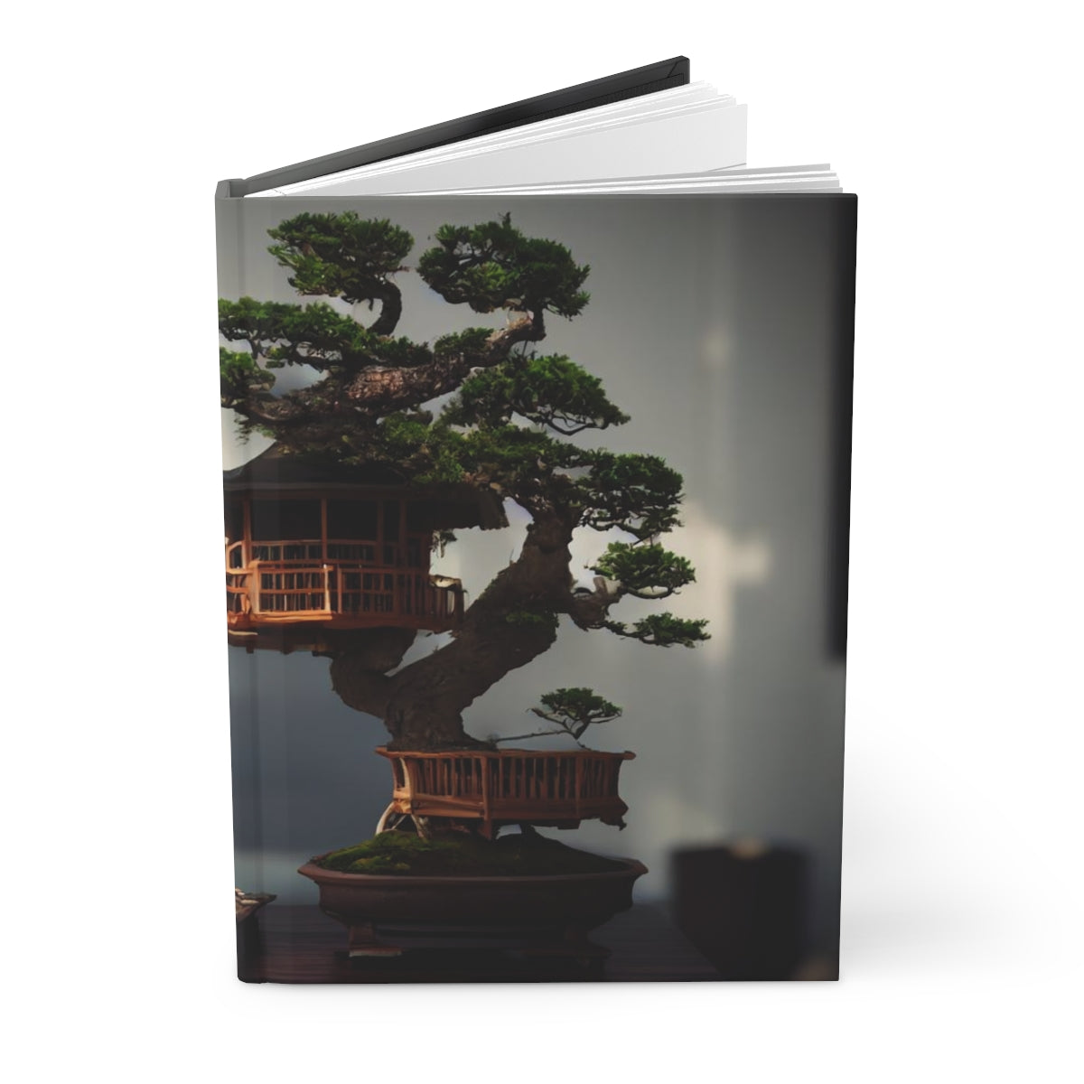 bonsai treehouse, highly detailed, octane render, professional lighting, sprawling branches - Hardcover Journal Matte