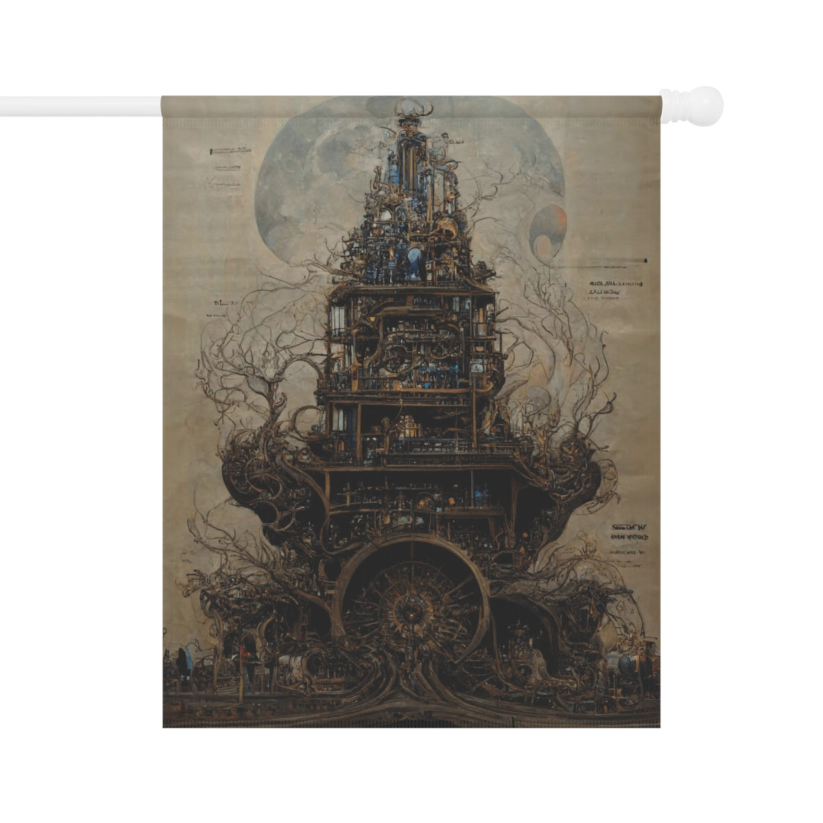 a full page concept design of burning man, steampunk blueprint, intricate details, ink on darkblue noir paper, scientific, Highly detailed labeled, poster