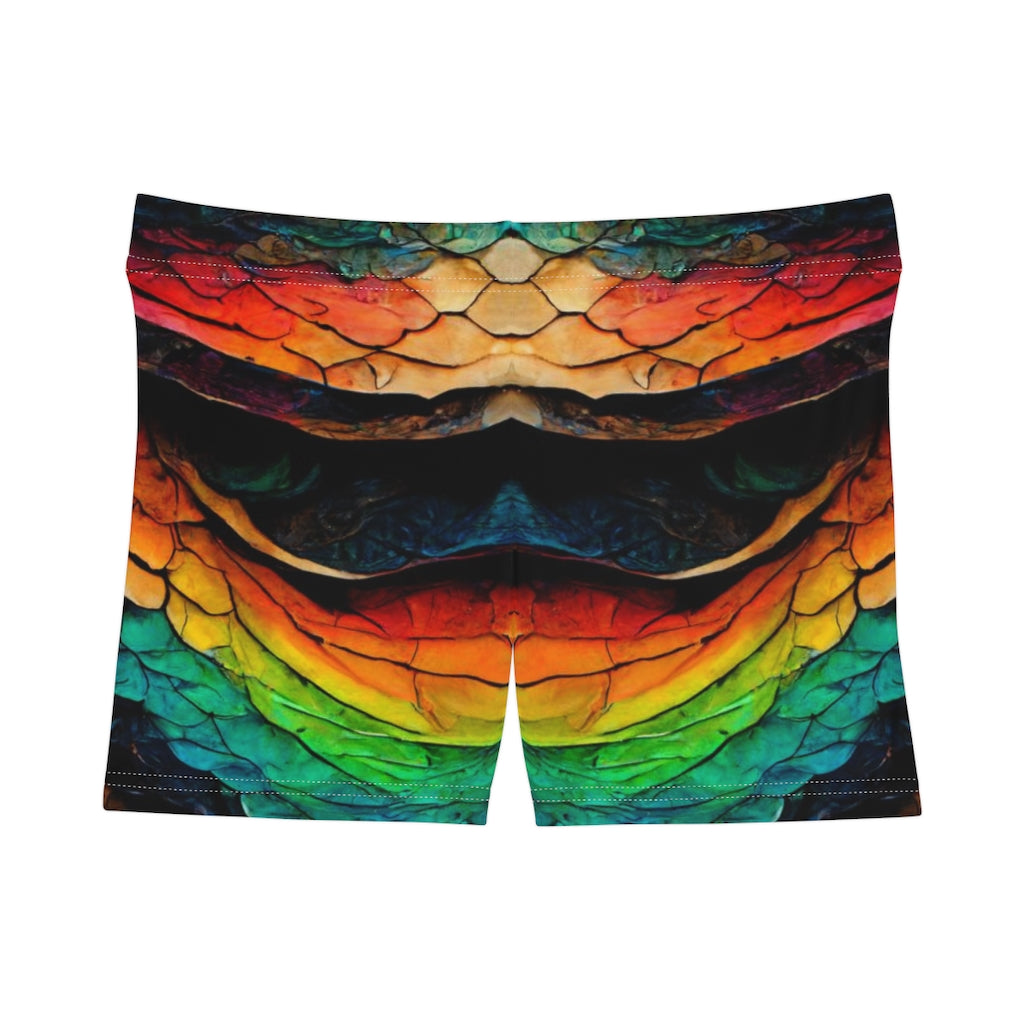 rainbow dragon scales abstract mirror - Women's Shorts (AOP)