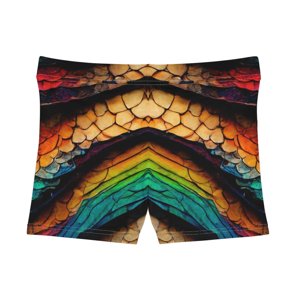 rainbow dragon scales abstract mirror - Women's Shorts (AOP)