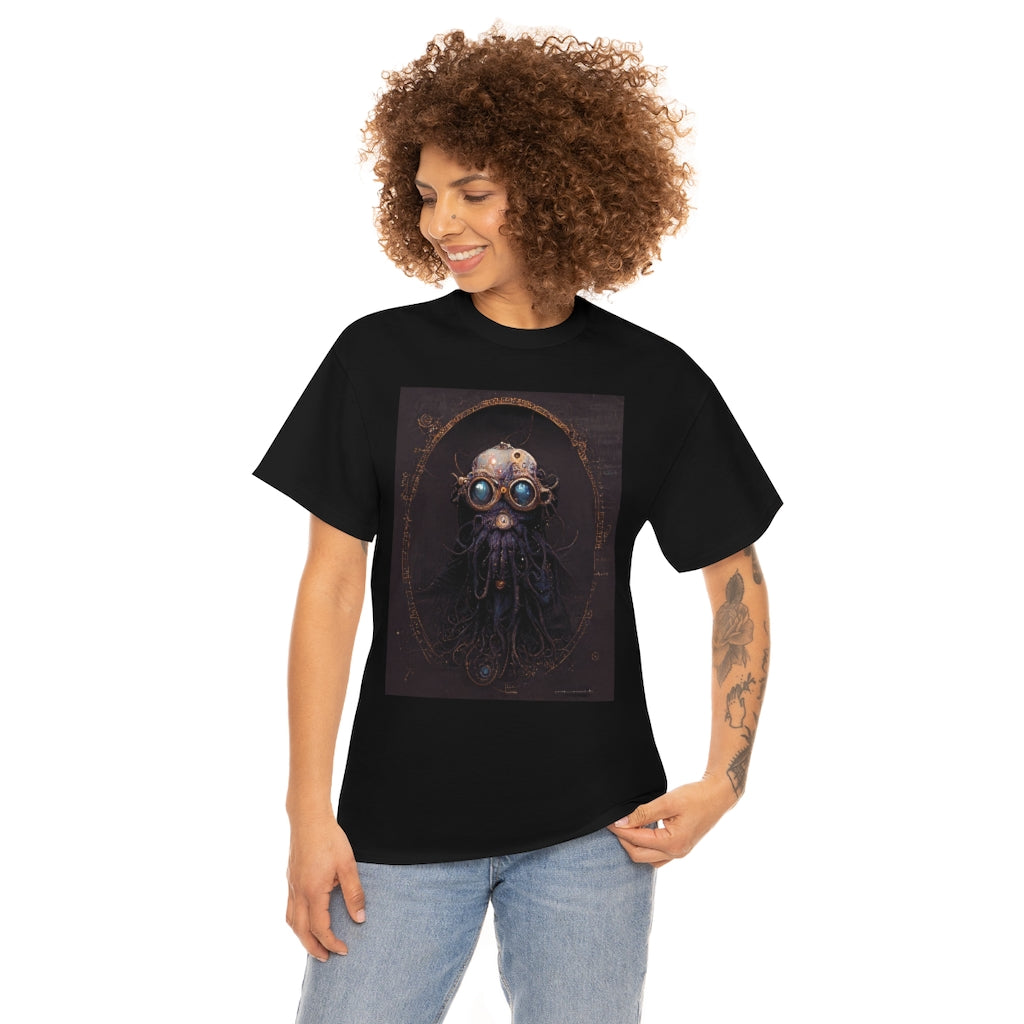 a_blueprint_of_a_steampunk_mind_flayer_concept_art- Unisex Heavy Cotton Tee