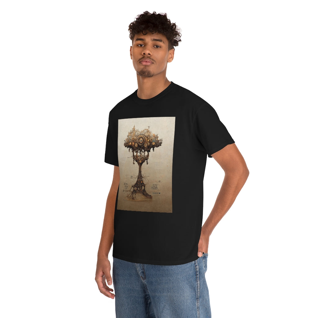 a_blueprint_of_a_steampunk_tree_concept_art - Unisex Heavy Cotton Tee