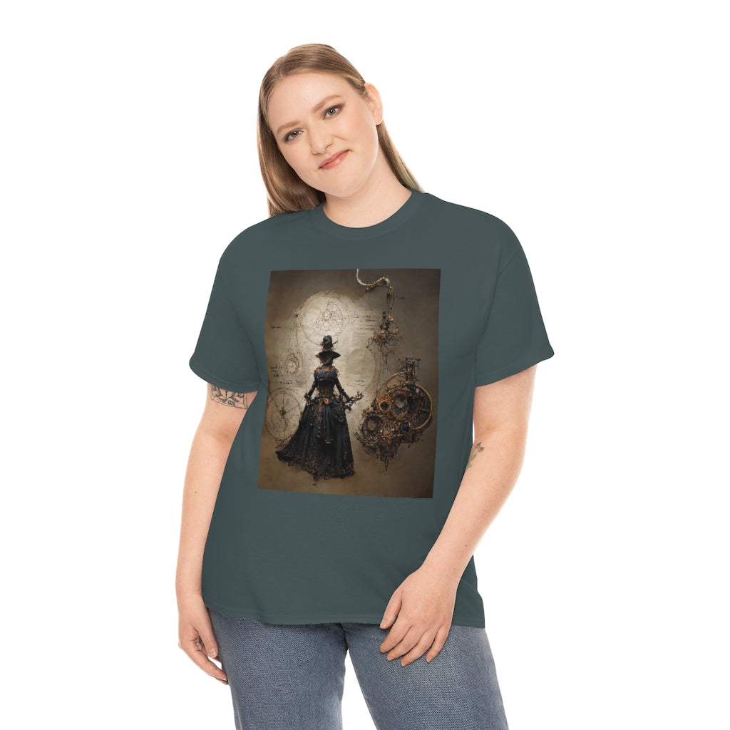 a_blueprint_of_a_steampunk_witch_concept_art - Unisex Heavy Cotton Tee