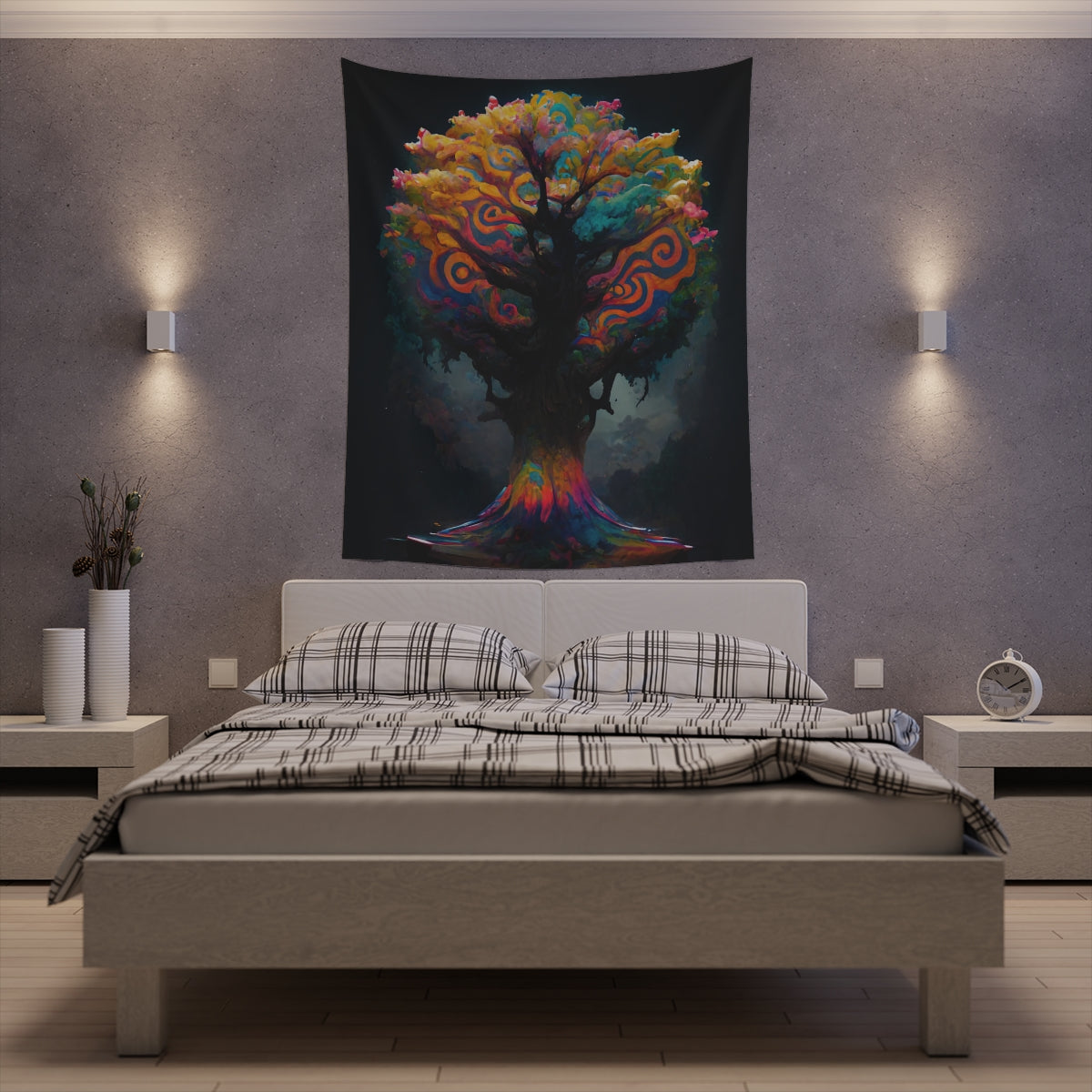 psychedelic tree - Indoor Wall Tapestries