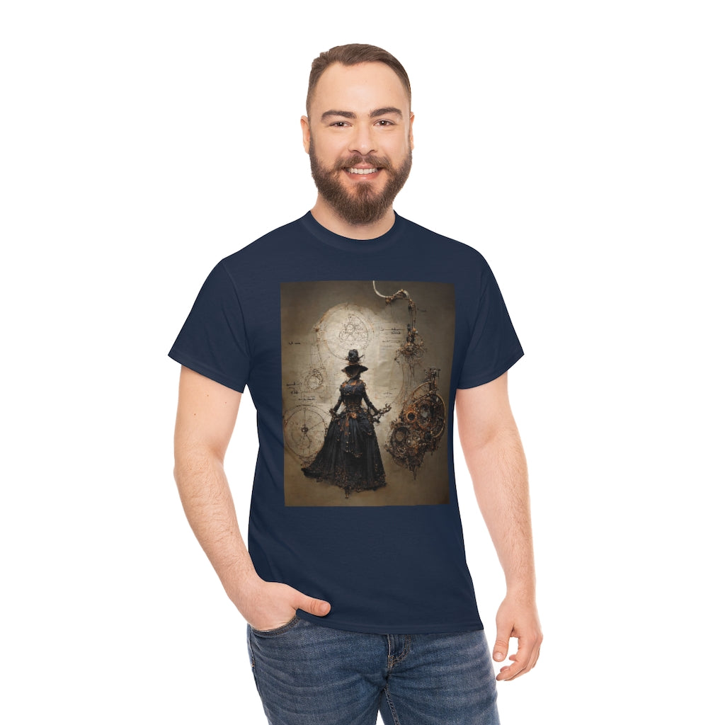 a_blueprint_of_a_steampunk_witch_concept_art - Unisex Heavy Cotton Tee