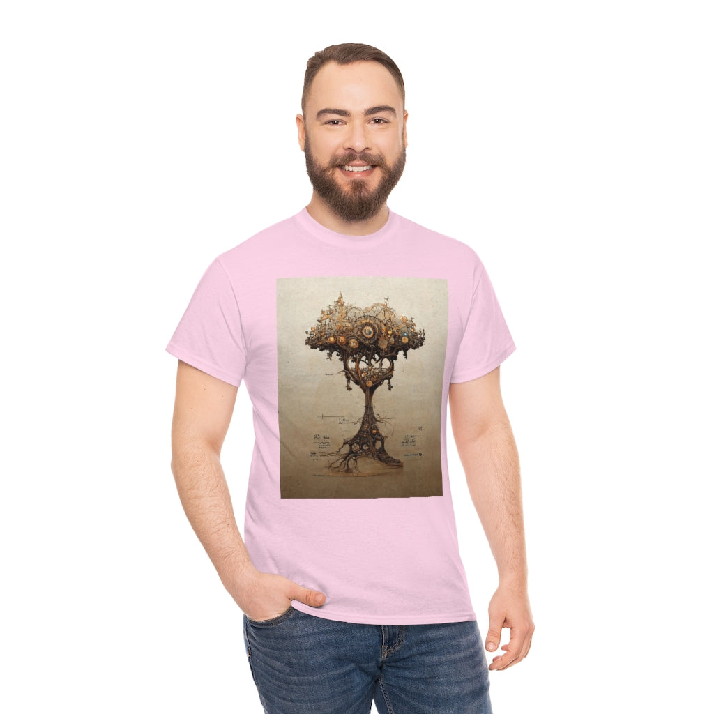 a_blueprint_of_a_steampunk_tree_concept_art - Unisex Heavy Cotton Tee