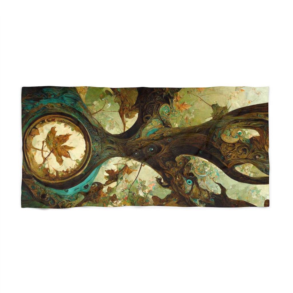 Highly Detailed Ancient Maple Circle - Beach Towel