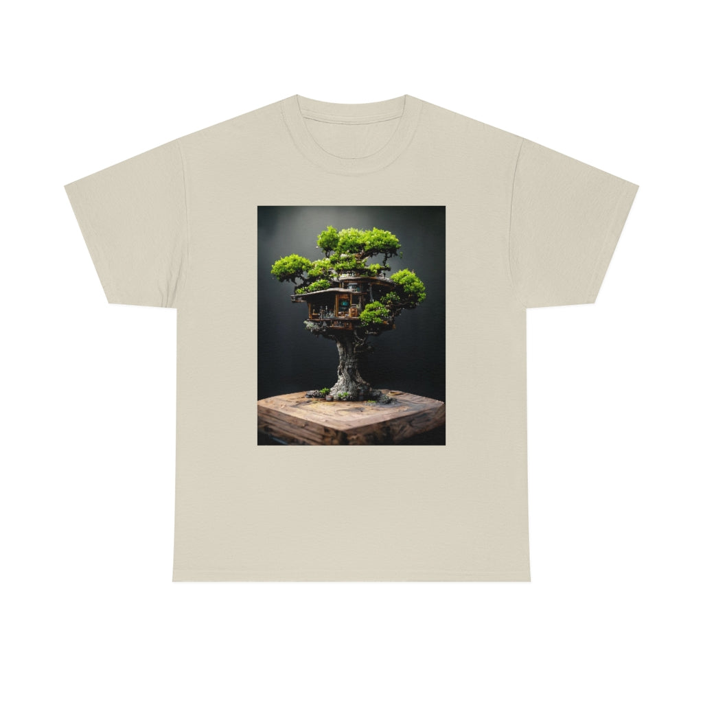 bonsai_oak_tree_treehouse_highly_detailed_octane_render - Unisex Heavy Cotton Tee