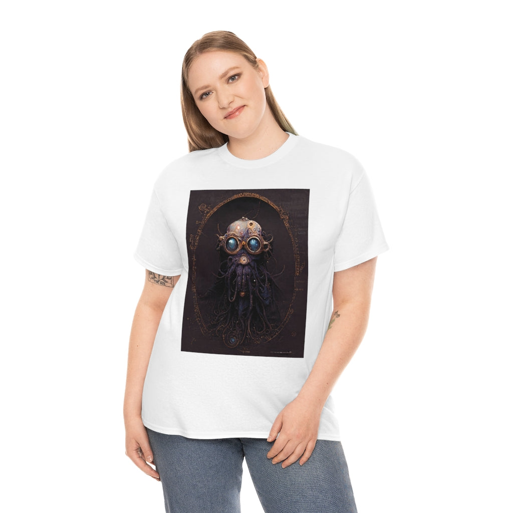 a_blueprint_of_a_steampunk_mind_flayer_concept_art- Unisex Heavy Cotton Tee