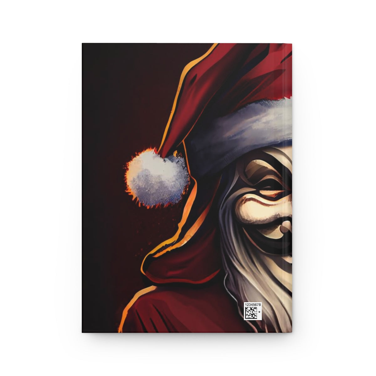 tshirt design, santa in a guy fawkes mask - Hardcover Journal Matte