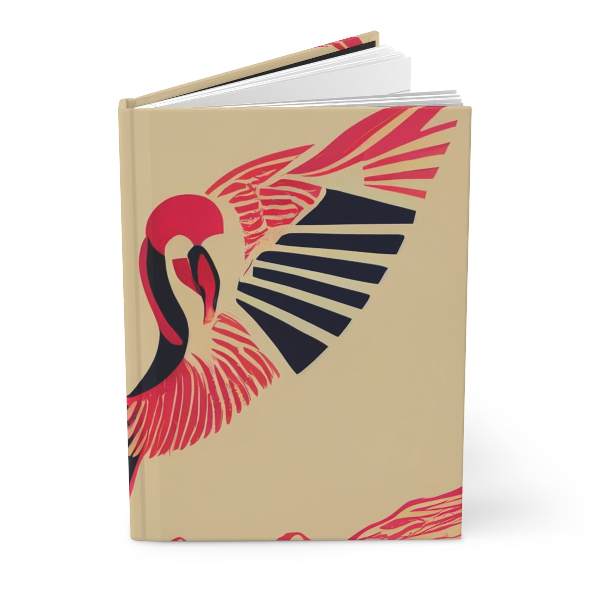 logo for a pnw flamingo club, art deco - Hardcover Journal Matte