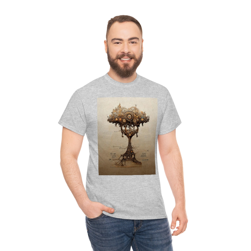 a_blueprint_of_a_steampunk_tree_concept_art - Unisex Heavy Cotton Tee