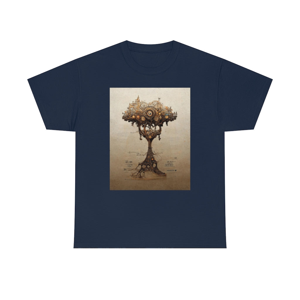 a_blueprint_of_a_steampunk_tree_concept_art - Unisex Heavy Cotton Tee