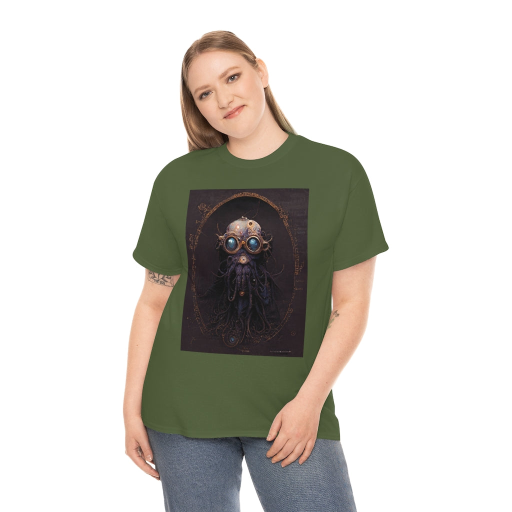 a_blueprint_of_a_steampunk_mind_flayer_concept_art- Unisex Heavy Cotton Tee