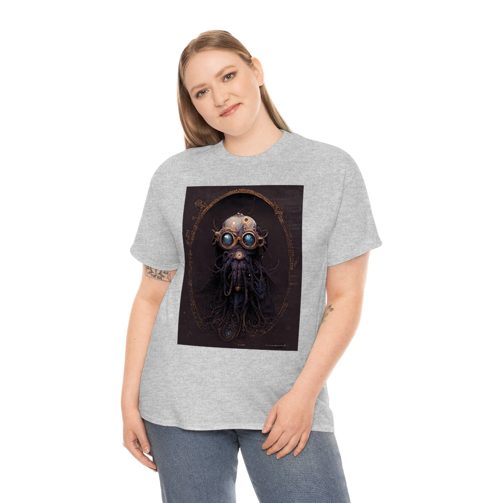 a_blueprint_of_a_steampunk_mind_flayer_concept_art- Unisex Heavy Cotton Tee